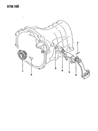 1991 Dodge Ram 50 Controls, Clutch Diagram 2 - Thumbnail