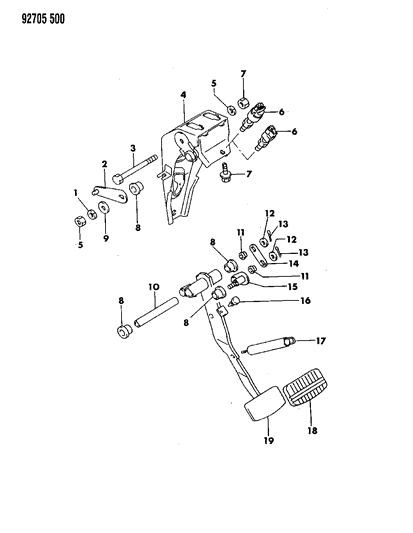 1994 Dodge Stealth Brake Pedal Diagram 3 - Thumbnail