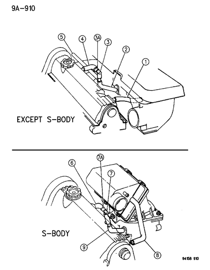 1994 Dodge Caravan Crankcase Ventilation Diagram 1 - Thumbnail