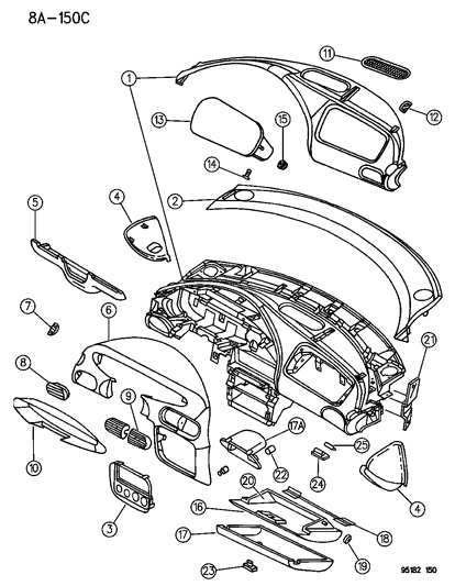 1995 Chrysler Cirrus Latch Diagram for GL62RJL