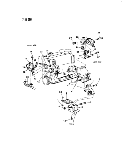 1987 Dodge Aries Engine Mounting Diagram 3 - Thumbnail