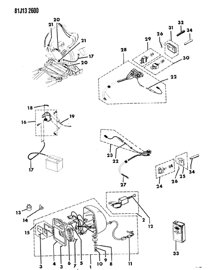 1984 Jeep J10 Connector, Splice Diagram for J3186888