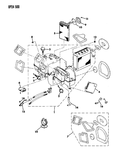 1992 Dodge Monaco Heater Core Diagram for 36002426