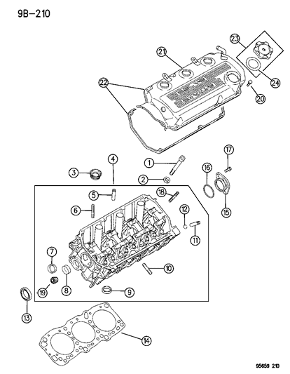 1996 Chrysler Sebring Coupe Cylinder Head Diagram 2 - Thumbnail
