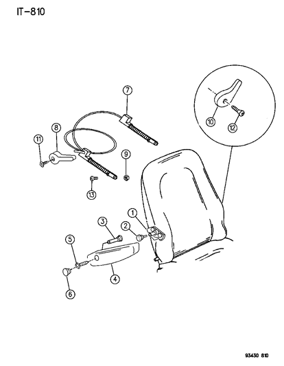 1995 Chrysler Concorde Screw, Armrest Bracket To Seat Back Diagram for 4761282