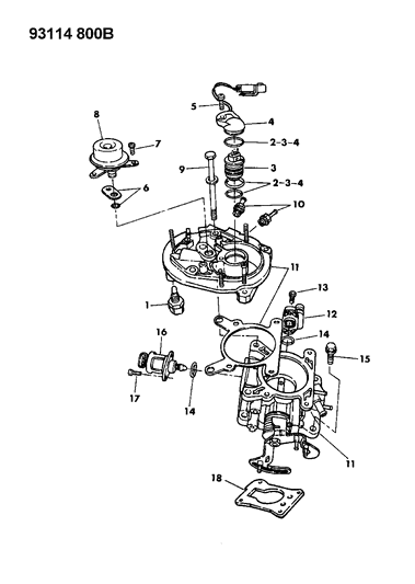1993 Chrysler LeBaron GTC Throttle Body Diagram 1 - Thumbnail