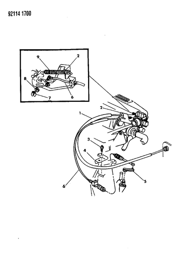 1992 Chrysler LeBaron GTC Throttle Control Diagram 2 - Thumbnail