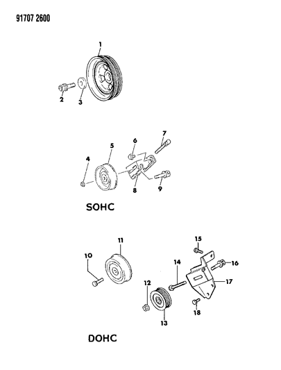 1991 Dodge Stealth Drive Pulleys Diagram