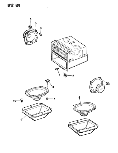1992 Dodge Monaco Radio & Speakers Diagram 2 - Thumbnail