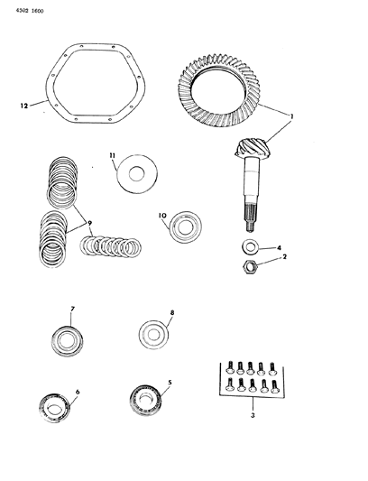 1984 Dodge D350 Gear & Pinion Kit - Front Axles Diagram 1 - Thumbnail