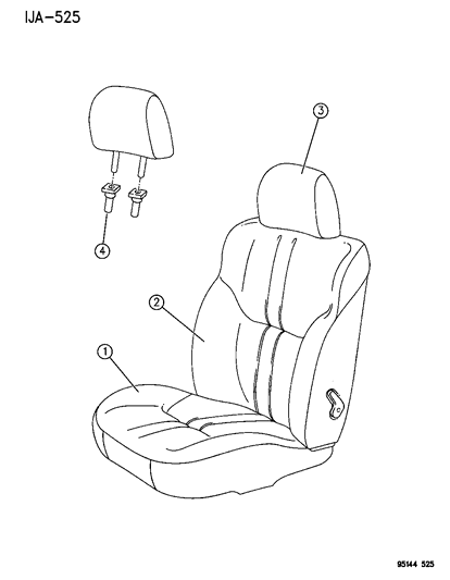 1995 Chrysler Cirrus Front Seat Diagram 2 - Thumbnail