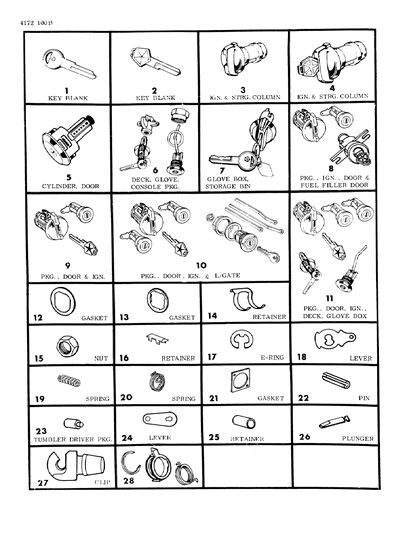 1984 Dodge Omni Ignition Lock Cylinder Diagram for 4054878