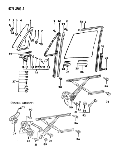 1989 Dodge Raider Regulator Bolt Diagram for MU240087