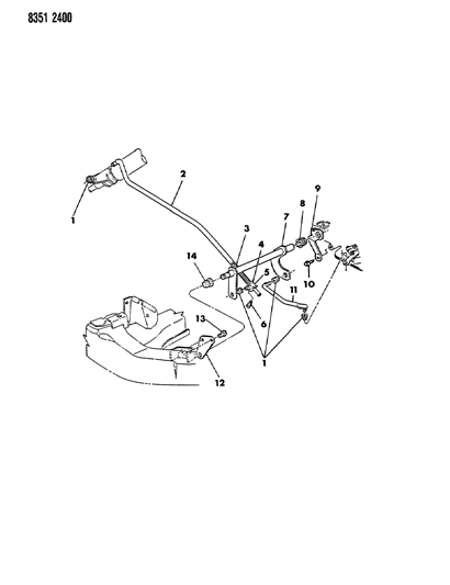 1988 Dodge Ram Wagon Controls, Gearshift, Lower Diagram 2 - Thumbnail