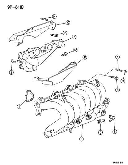 1996 Chrysler Cirrus Manifolds - Intake & Exhaust Diagram 2 - Thumbnail