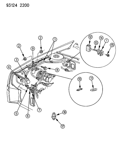 1993 Chrysler LeBaron Sedan Plumbing - A/C & Heater Diagram 2 - Thumbnail