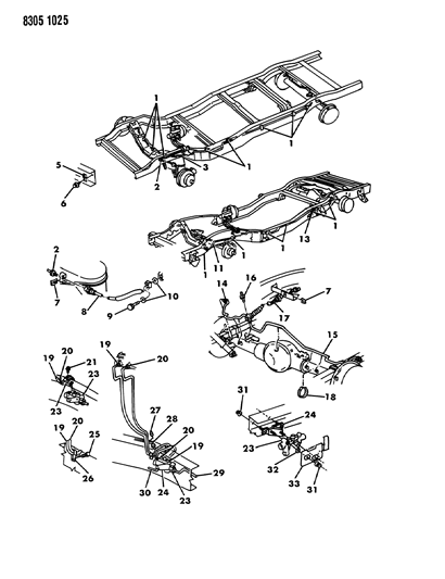 1989 Dodge D150 Lines & Hoses, Brake Diagram 2 - Thumbnail
