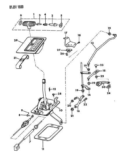 1984 Jeep Cherokee Spring Button Return Diagram for 53000866