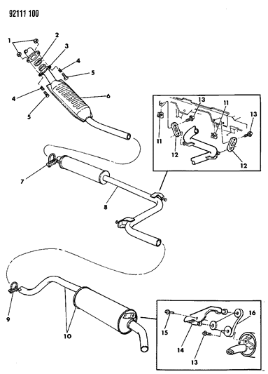 1992 Chrysler LeBaron Exhaust Pipe Diagram for 4301942