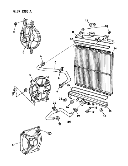 1986 Dodge Caravan Radiator & Related Parts Diagram 2 - Thumbnail