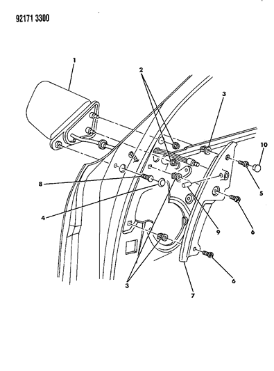 1992 Chrysler New Yorker Salon Mirror - Exterior Diagram