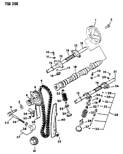 1987 Dodge Aries Camshaft & Valves Diagram 2 - Thumbnail
