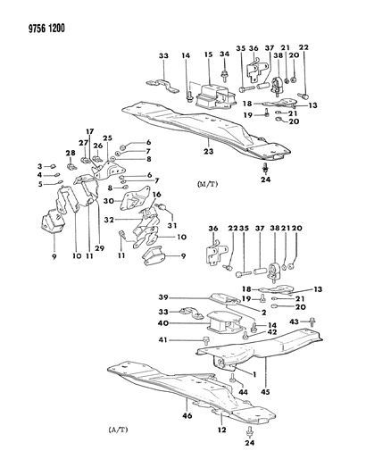 1989 Dodge Raider Front Mount Diagram for MB436331