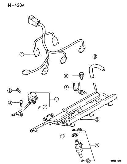1995 Chrysler Cirrus Fuel Rail Diagram 3 - Thumbnail