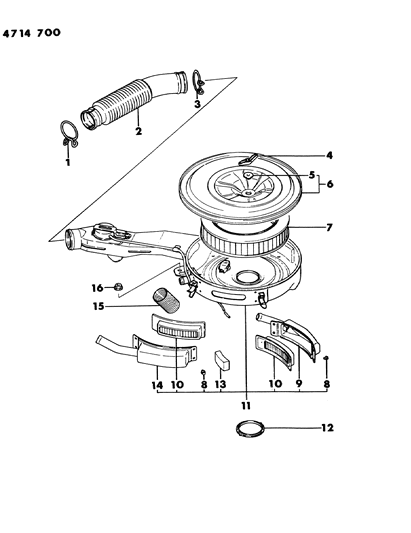 1984 Dodge Colt Air Cleaner Diagram 2 - Thumbnail