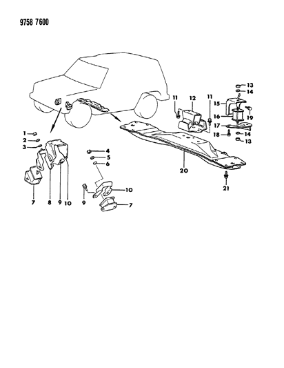 1989 Dodge Raider Engine Mounting Diagram 2 - Thumbnail