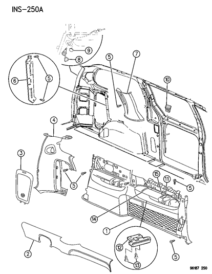 1996 Dodge Caravan Quarter Panel of Interior Trim Diagram 3 - Thumbnail
