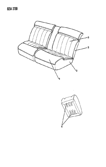 1988 Chrysler LeBaron Base Rear Seat Diagram 2 - Thumbnail
