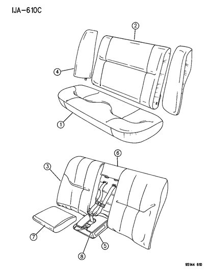 1995 Dodge Stratus Rear Seat Diagram 1 - Thumbnail