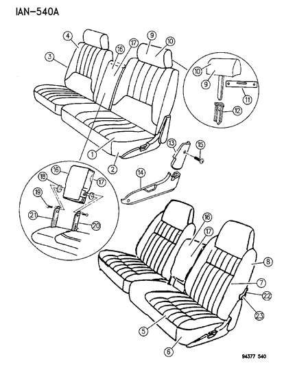 1996 Dodge Dakota Cushion, W/Spring, Frame, Pad And Cover, Front Diagram for JU13PB7