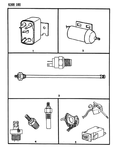 1987 Dodge D150 Switches - Relays - Solenoids - Sensors Diagram