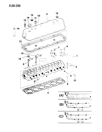 1986 Jeep J10 Cylinder Head Diagram 1 - Thumbnail