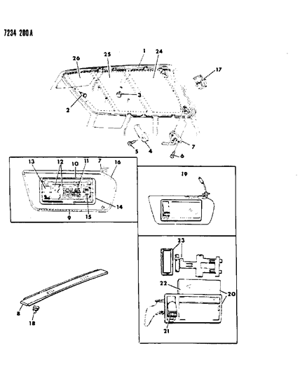 1987 Chrysler LeBaron Hook Package Coat Diagram for 3685992