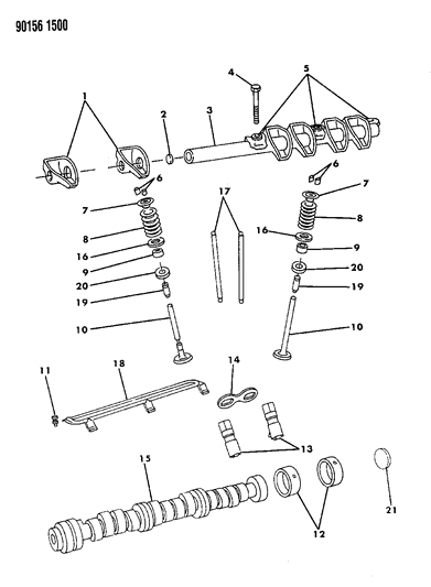1990 Chrysler New Yorker Base Model Camshaft & Valves Diagram 3 - Thumbnail