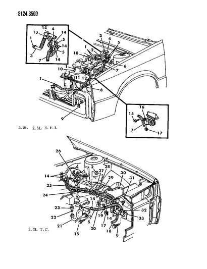 1988 Chrysler LeBaron Base Plumbing - A/C & Heater Diagram 1 - Thumbnail
