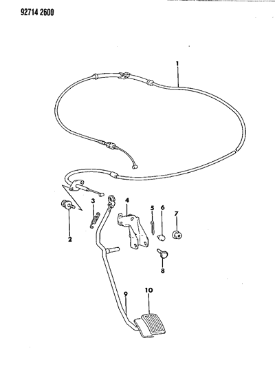 1993 Dodge Ram 50 Accelerator Linkage & Pedal Diagram 1 - Thumbnail