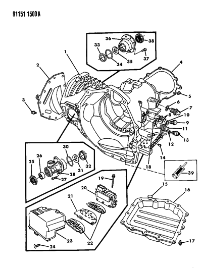 1991 Chrysler LeBaron GTC Case, Extension And Solenoid Diagram