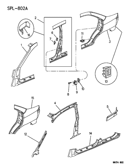 1996 Dodge Neon Aperture Panel Diagram 2 - Thumbnail