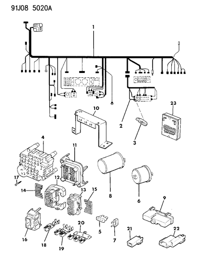 1993 Jeep Cherokee Panel, Fuse Diagram for 56017680
