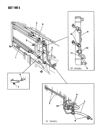 1989 Dodge D150 Oil Cooler - Auxiliary Diagram