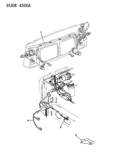 1991 Jeep Comanche Resistor Diagram for 33000682