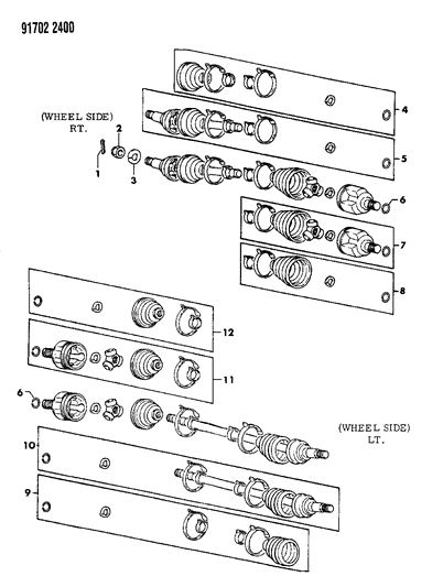 1991 Dodge Colt Axle Shafts, Front Diagram 1 - Thumbnail