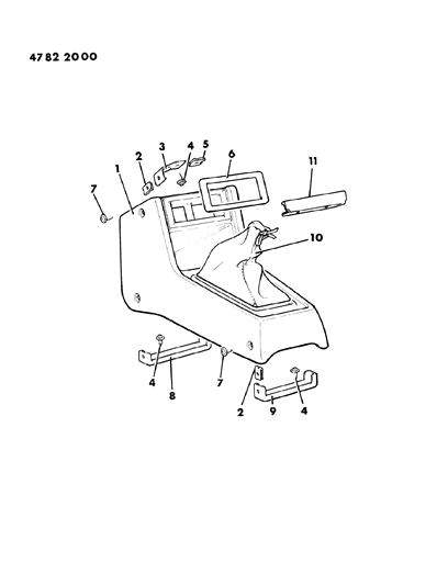 1984 Dodge Ram 50 Console Diagram 2 - Thumbnail