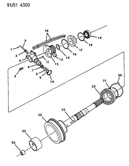 1993 Jeep Grand Wagoneer Governor & Output Shaft Diagram 2 - Thumbnail