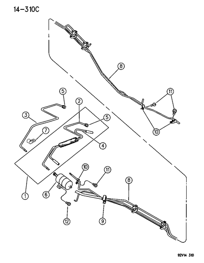 1994 Dodge Viper Fuel Filter Diagram for 52020016