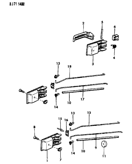 1987 Jeep Wagoneer Rod, Rear Diagram for 55001971